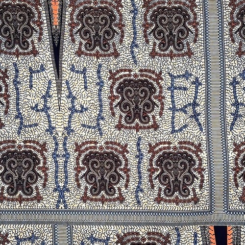 アフリカ　工芸品　布 アフリカンプリント 布 生地 50cm単位 AP-13268 亀の甲羅 メロウな