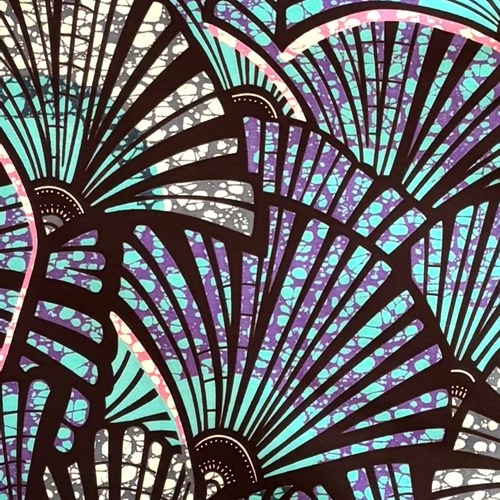 アフリカンプリント 布 生地 50cm単位 AP-13633　密集するススキorはたき ニュアンスブルー　アフリカ 布 ブロード カットクロス ハンドメイド パッチワーク エコバッグ 手芸材料 ダンス 舞台 衣装 通園通学に