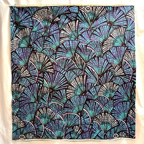 アフリカンプリント 布 生地 50cm単位 AP-13633　密集するススキorはたき ニュアンスブルー　アフリカ 布 ブロード カットクロス ハンドメイド パッチワーク エコバッグ 手芸材料 ダンス 舞台 衣装 通園通学に