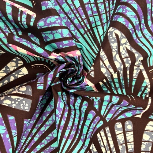 アフリカンプリント 布 生地 50cm単位 AP-13633　密集するススキorはたき ニュアンスブルー　アフリカ 布 ブロード カットクロス ハンドメイド パッチワーク エコバッグ 手芸材料 ダンス 舞台 衣装 通園通学に