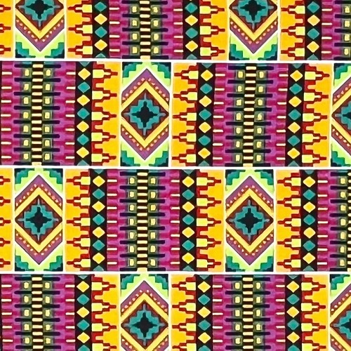 アフリカンプリント生地 0.5m単位 AP-12996　カラフルケンテ 派手系マルチカラー