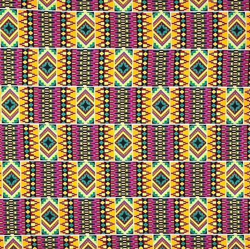 アフリカンプリント生地 0.5m単位 AP-12996　カラフルケンテ 派手系マルチカラー