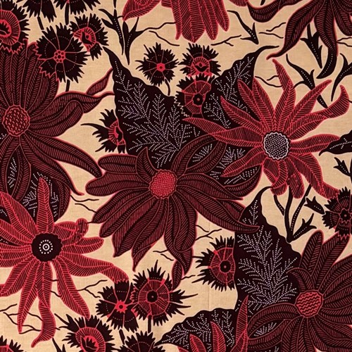 アフリカンプリント 布 生地 50cm単位 AP-13442  赤いガーベラ パウダーオレンジ地  アフリカ 布 ブロード カットクロス ハンドメイド パッチワーク エコバッグ 手芸材料 ダンス 舞台 衣装 通園通学に