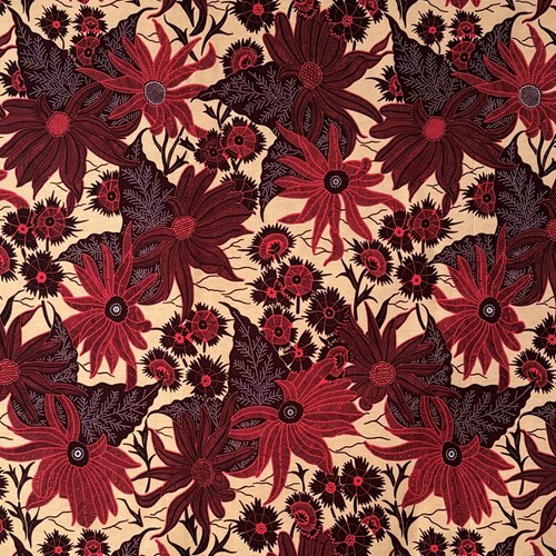 アフリカンプリント 布 生地 50cm単位 AP-13442  赤いガーベラ パウダーオレンジ地  アフリカ 布 ブロード カットクロス ハンドメイド パッチワーク エコバッグ 手芸材料 ダンス 舞台 衣装 通園通学に