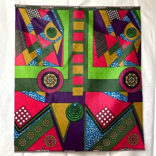 バザンxアフリカンプリント　高級ポリエステル製生地　0.5m(50cm)単位　BP-1019