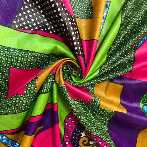 バザンxアフリカンプリント　高級ポリエステル製生地　0.5m(50cm)単位　BP-1019