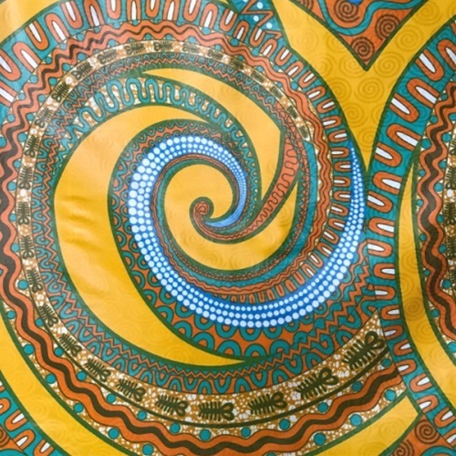 バザンxアフリカンプリント　高級ポリエステル製生地　0.5m(50cm)単位　BP-1028