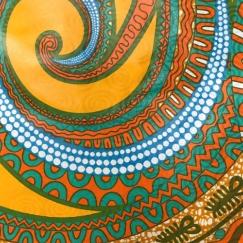 バザンxアフリカンプリント　高級ポリエステル製生地　0.5m(50cm)単位　BP-1028