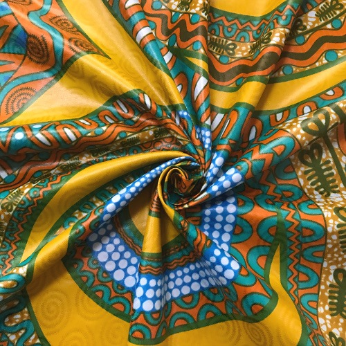 バザンxアフリカンプリント　高級ポリエステル製生地　0.5m(50cm)単位　BP-1028