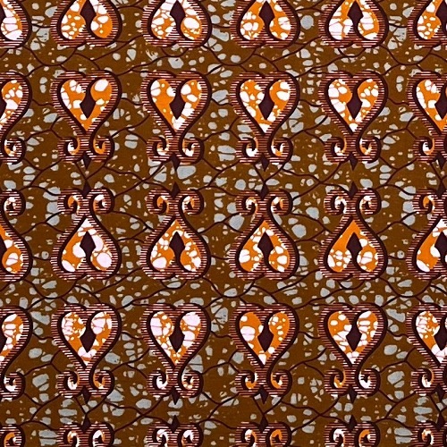 ＜sale＞アフリカンプリント生地 50cm単位 AP-13101　アディンクラ 失敗から学べ ハート ラブ