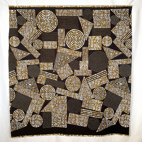 アフリカンプリント生地 0.5m(50cm)単位 AP-12916　ゴロゴロ◎◇△ 黒に近いこげ茶