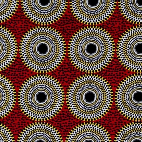 アフリカンプリント 布 生地 50cm単位 AP-13454  小水紋 直径約10センチ 渋めの赤地   アフリカ 布 ブロード カットクロス ハンドメイド パッチワーク エコバッグ 手芸材料 ダンス 舞台 衣装 通園通学に