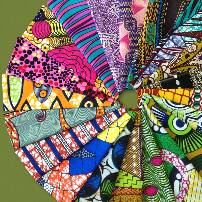 【宅配便送料無料】アフリカンプリント　おまかせアソート　全幅x40cmカット生地20枚セット