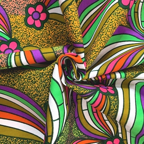 アフリカンプリント 布 生地 50cm単位 AP-13478  レインボーポップフラワー マルチカラー  アフリカ 布 ブロード カットクロス ハンドメイド パッチワーク エコバッグ 手芸材料 ダンス 舞台 衣装 通園通学に