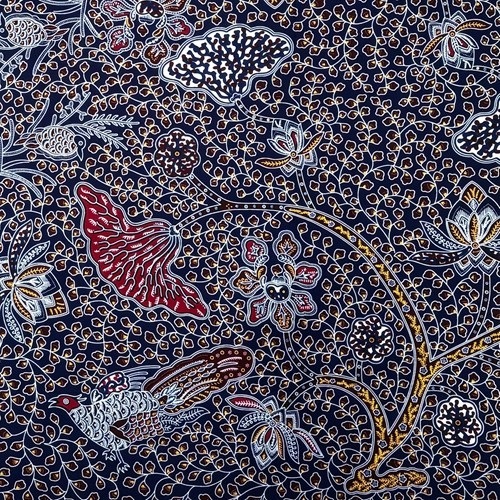 アフリカンプリント 布 生地 50cm単位 AP-13569  豊かな森 孔雀 藍色地 えんじ色  アフリカ 布 ブロード カットクロス ハンドメイド パッチワーク エコバッグ 手芸材料 ダンス 舞台 衣装 通園通学に