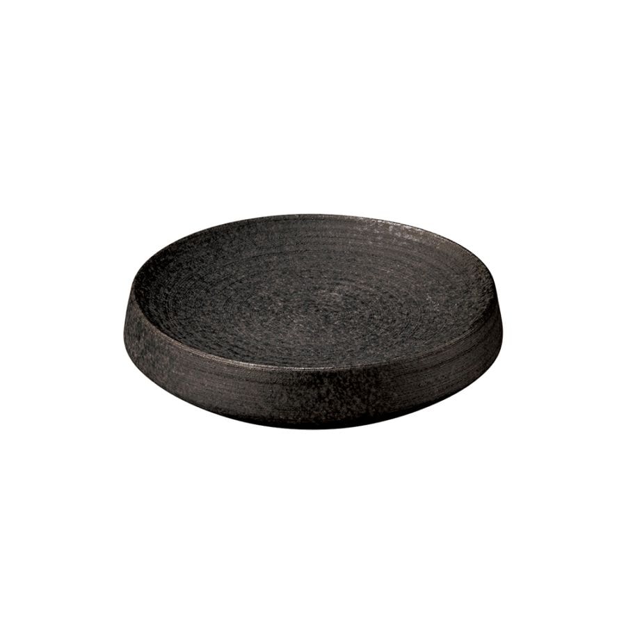 ブルーノ高台プレート 19cm　ブラック