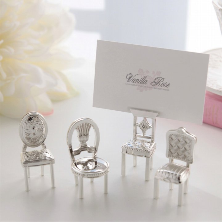 ミニチェアーカードスタンド4柄セット・シルバー|ステーショナリー|リビング