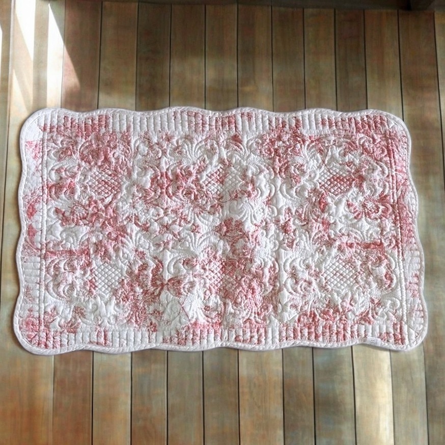 ハンドメイド＊トワルドジュイ×antiqueチェコリネン＊リバーシブル8WAY トワルドジュイ リバーシブル マルチキルトマット 80 | リビング