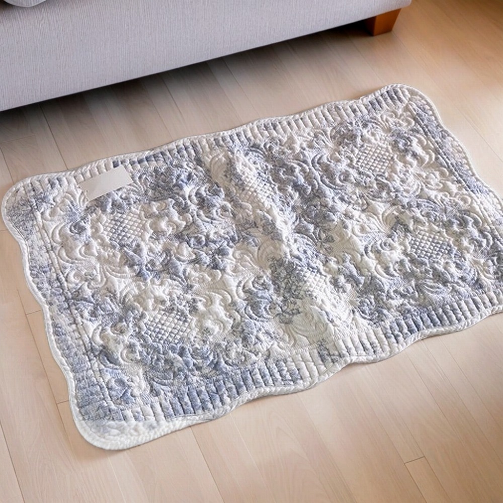 ハンドメイド＊トワルドジュイ×antiqueチェコリネン＊リバーシブル8WAY トワルドジュイ リバーシブル マルチキルトマット 80 | リビング