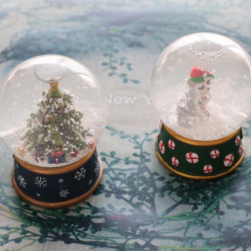 OUTLET/2個セット キャット＆ツリーミニスノードーム | クリスマス