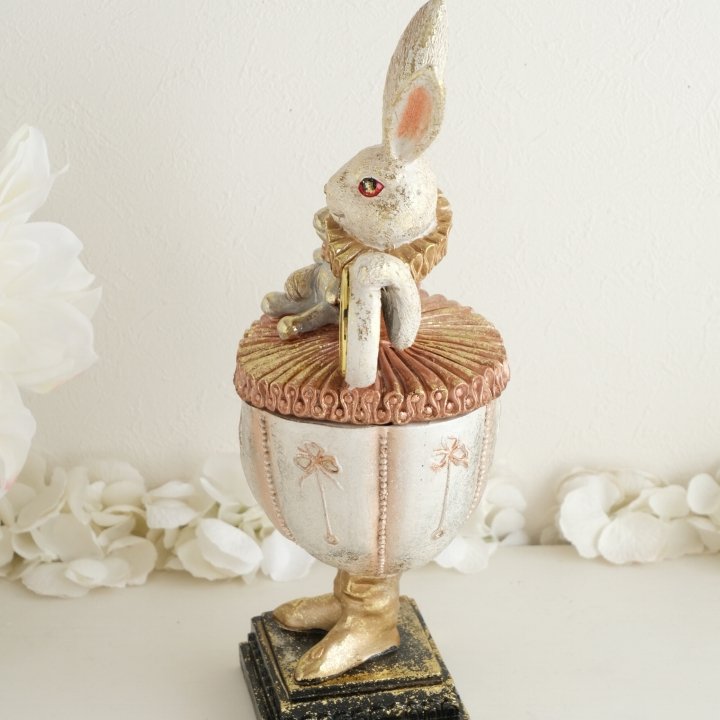 バロックラビットクロック小物入れ | リビング,インテリア雑貨