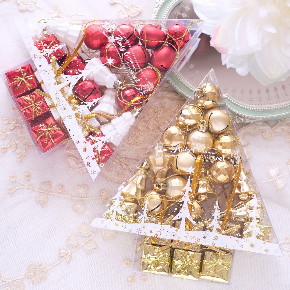 クリスマス パーティー オーナメント アソート24個セット レッド