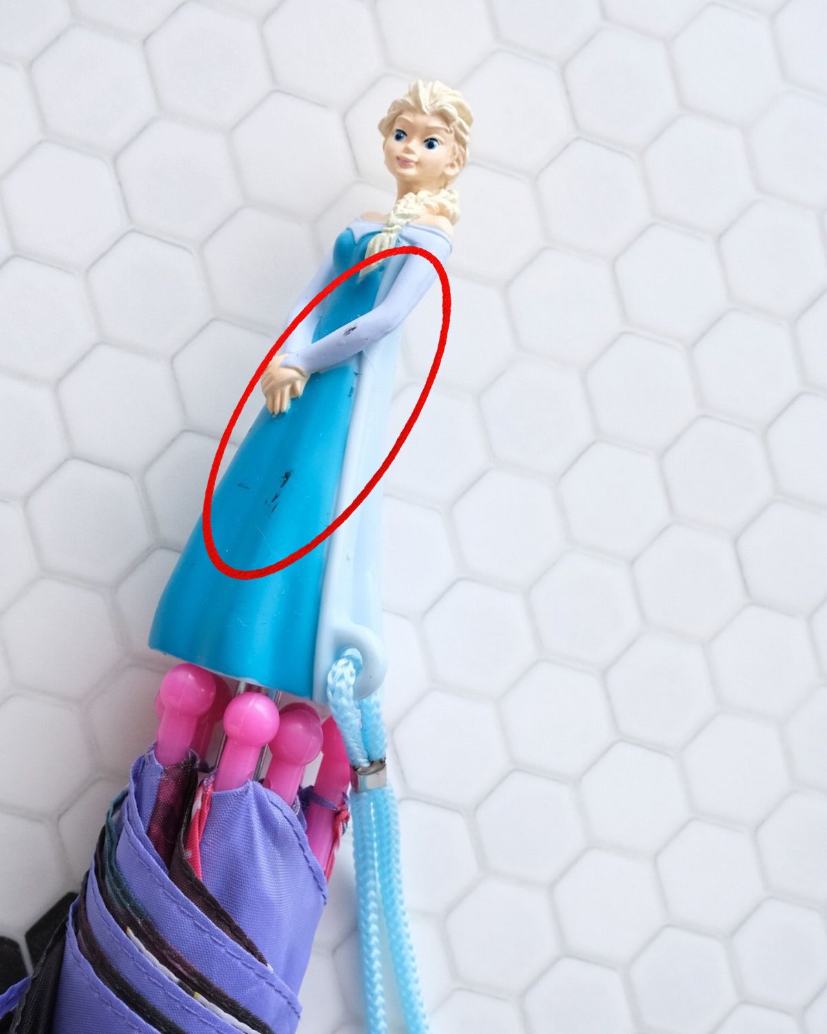 アナと雪の女王 エルサ マスコット付きキッズアンブレラ 傘 40cm