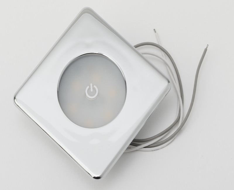 LED3段タッチダウンライト 四角クローム 12V(電球色)