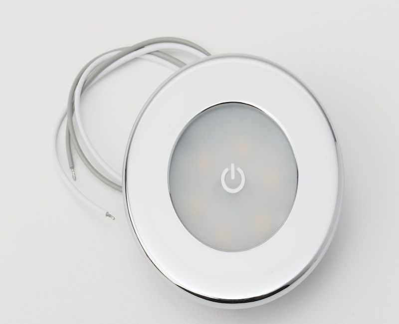 LED3段タッチダウンライト 丸型クローム 12V(電球色)