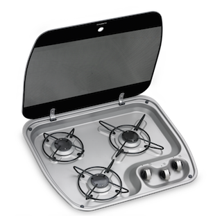 70466】3バーナーコンロ 着火なし 520×445mm