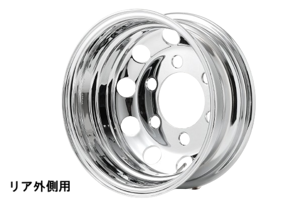 241191】カムロードWタイヤ専用 クロームメッキホイール リア外側