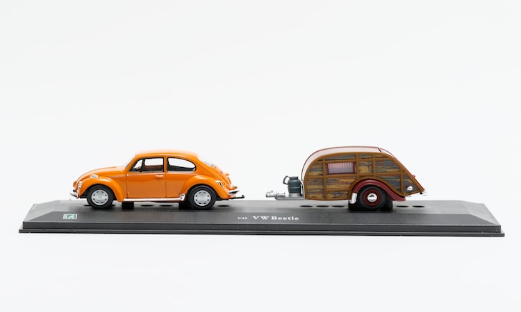 1/43スケールミニカー VWビートル ＋ トレーラー