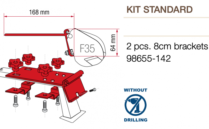 F35用スタンダードブラケット2P FIAMMA フィアマ