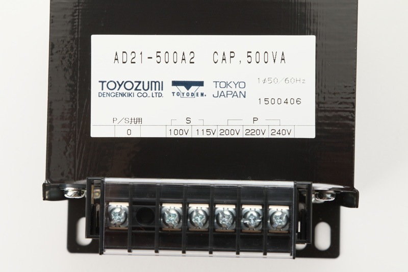トランス 500W 入力200V、出力100V