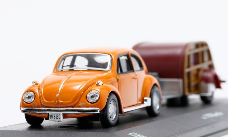1/43スケールミニカー VWビートル ＋ トレーラー