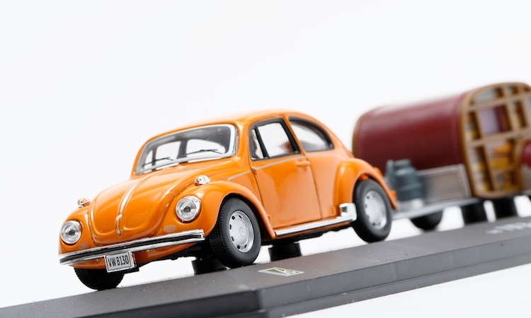 1/43スケールミニカー VWビートル ＋ トレーラー