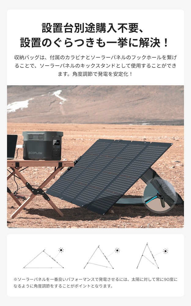 EcoFlow �����顼�ѥͥ� 220W ξ�̼����� �ޤꤿ���߼�