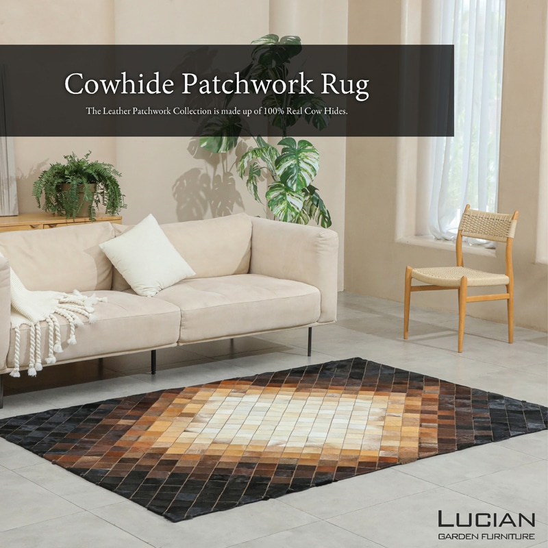 コ*中様 一頭分 牛革 本革 毛皮ラグ ハラコ カウラグ 約230×170cm