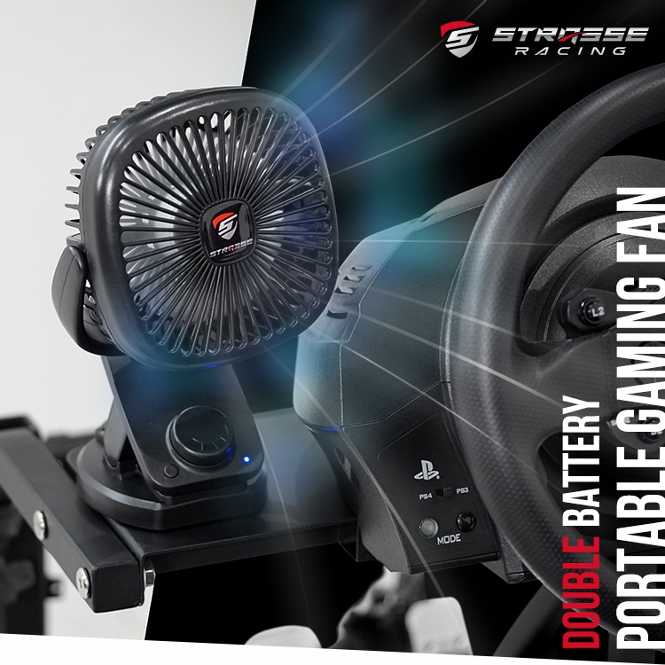 STRASSE 卓上扇風機 クリップ型 USB充電式 コードレス ゲーミング