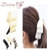 バナナクリップ リボンタイプ 《ベージュ》 大きめ シンプル 髪留め ヘアクリップ ヘアアクセ[定形外郵便、送料無料、代引不可]|ネットワーク機器|その他