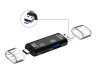 USBマルチカードリーダー USB2.0 microUSB TypeC対応 伸縮変形タイプ 《ブラック》[定形外郵便、送料無料、代引不可]|オフィス用品|PC・周辺機器