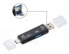 USBマルチカードリーダー USB2.0 microUSB TypeC対応 折り畳み変形タイプ 《ブラック》[定形外郵便、送料無料、代引不可]|オフィス用品|PC・周辺機器