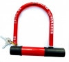 自転車・バイク 愛車の盗難防止に U字ロック 《レッド》 鍵付き U型ロック[ゆうパケット発送、送料無料、代引不可]|受発注商品