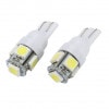 T10 LEDバルブ 4個セット 《ホワイト》 12V車用 5連 ウェッジ球 ウェッジバルブ ポジションランプ マップランプ ライセンス灯 ルームランプ[定形外郵便、送料無料、代引不可]|受発注商品