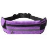 ランニングポーチ 《ストライプパープル》 大容量収納 蛍光反射 伸縮ベルト 防水 イヤホン穴 バッグ ウエストポーチ[定形外郵便、送料無料、代引不可]|受発注商品