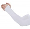 アームカバー 指出し 《ホワイト》 男女兼用 UVカット 冷感 清涼感 紫外線カット 薄手 手の甲 メンズ レディース[定形外郵便、送料無料、代引不可]|受発注商品