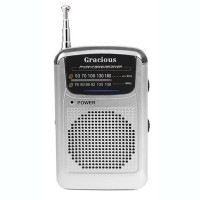 Gracious AM/FMポケットラジオ イヤホン付き スピーカー搭載 AMラジオ FMラジオ 小型 ポータブル 防災 GR-88[定形外郵便、送料無料、代引不可]|受発注商品