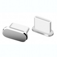 Type-C コネクタカバー 2個セット 《シルバー》 充電口 保護キャップ ほこり ダストプラグ 防塵カバー タイプC 充電穴[定形外郵便、送料無料、代引不可]|受発注商品