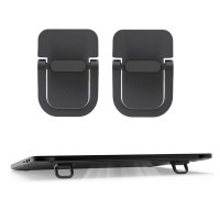 ミニ ノートパソコンスタンド 貼り付け型 2個セット ブラック ノートPC用 亜鉛合金 折り畳み 姿勢 視線 角度 放熱[ゆうパケット発送、送料無料、代引不可]|受発注商品