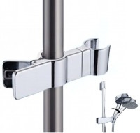 挟むだけ シャワーフック スライドバー 簡単取付 角度調整 左右35度 シンプル シャワーヘッドホルダー シャワーヘッド掛け お風呂[ゆうパケット発送、送料無料、代引不可]|受発注商品